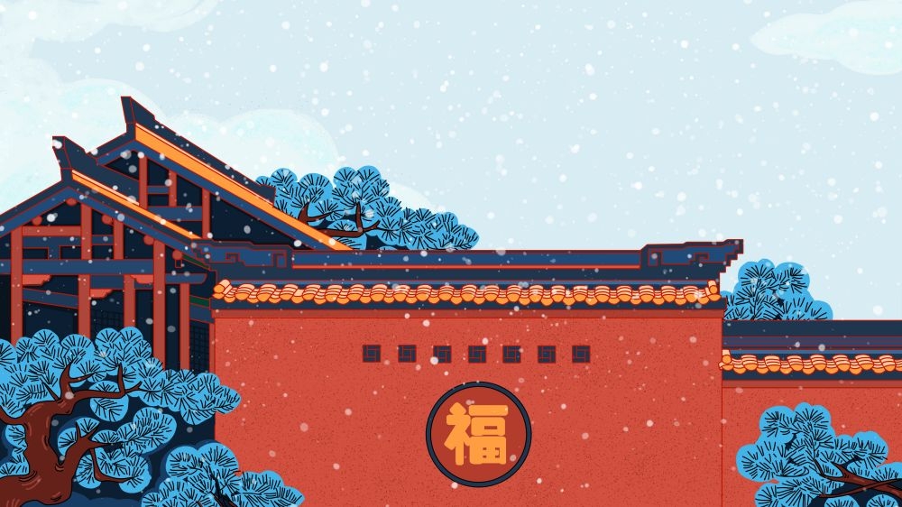 古建筑中国风国潮城市海报插画扁平印象地标 (86)
