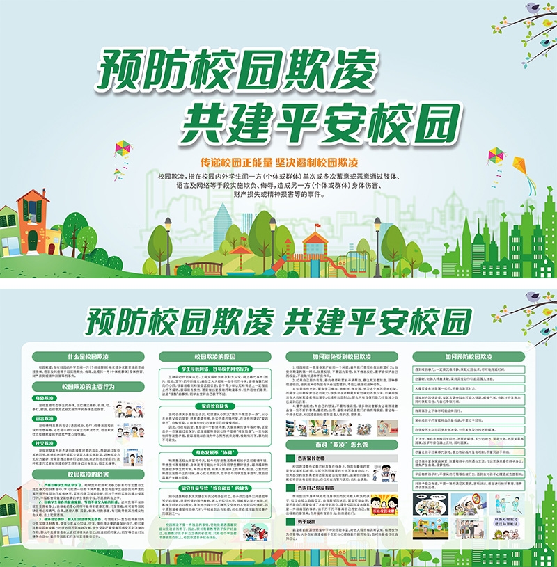 预防反对校园欺凌暴力展板宣传栏CDR (1)