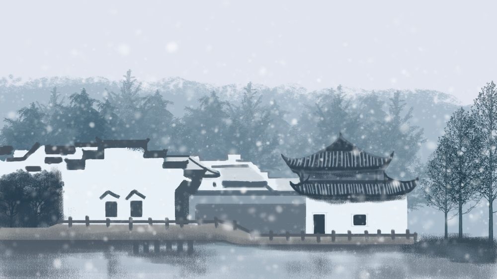 古建筑中国风国潮城市海报插画扁平印象地标 (7)