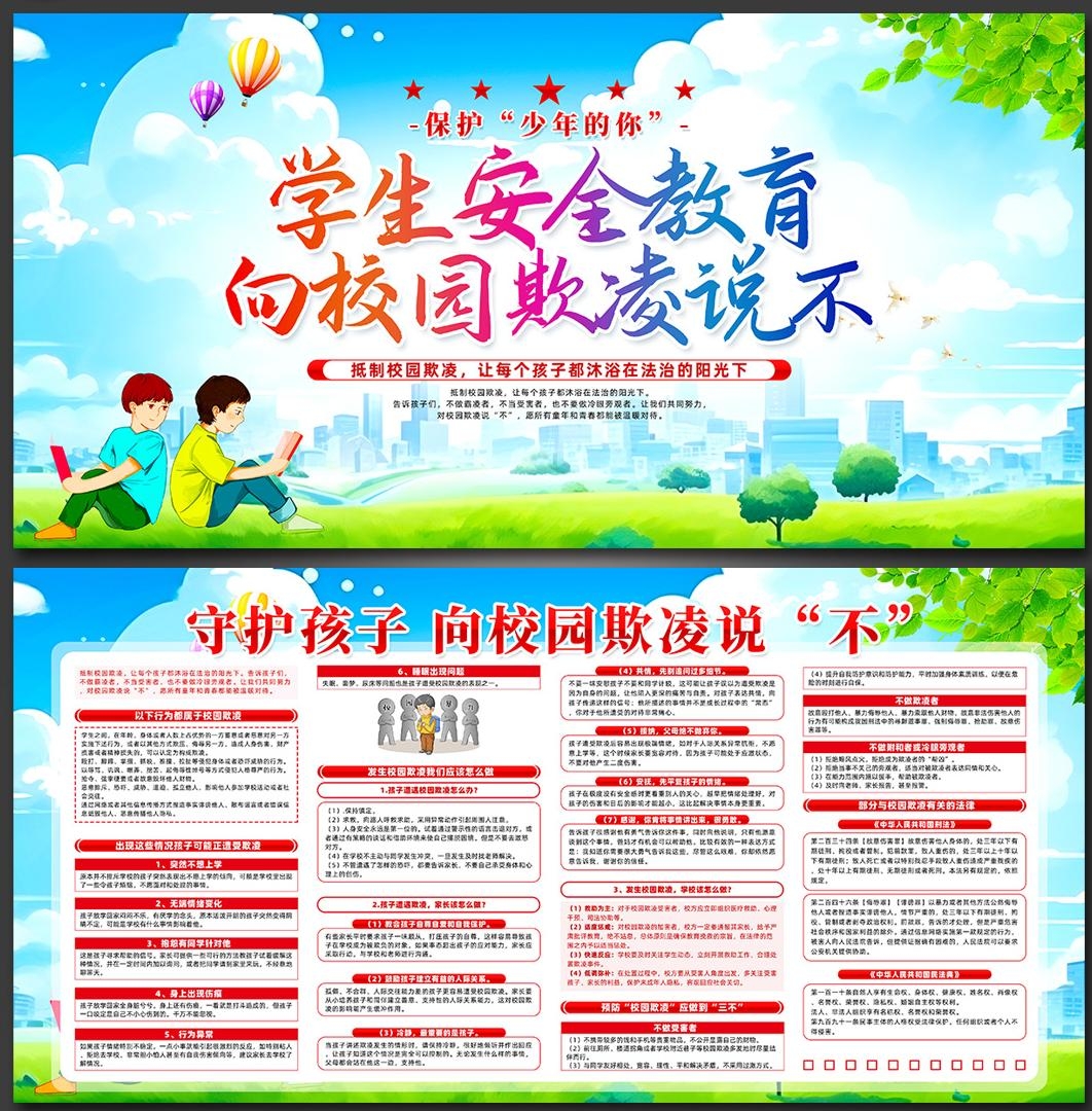 预防反对校园欺凌暴力展板宣传栏 (1)