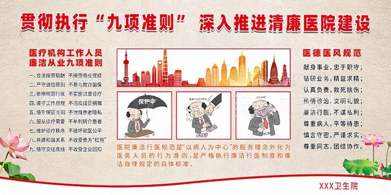 清廉廉洁文化进医院宣传展板廉洁行医九项准则 (8)