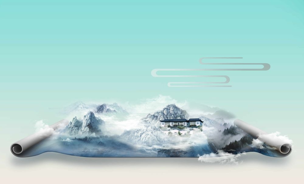 房地产围挡广告宣传主视觉KV卷轴海报背景展板模板  (39)