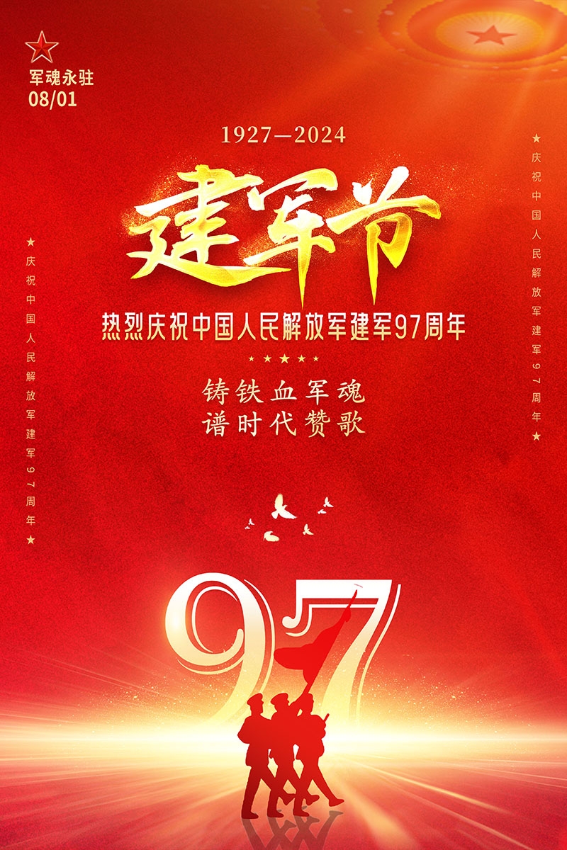 2024年八一建军节97周年宣传海报 (1)