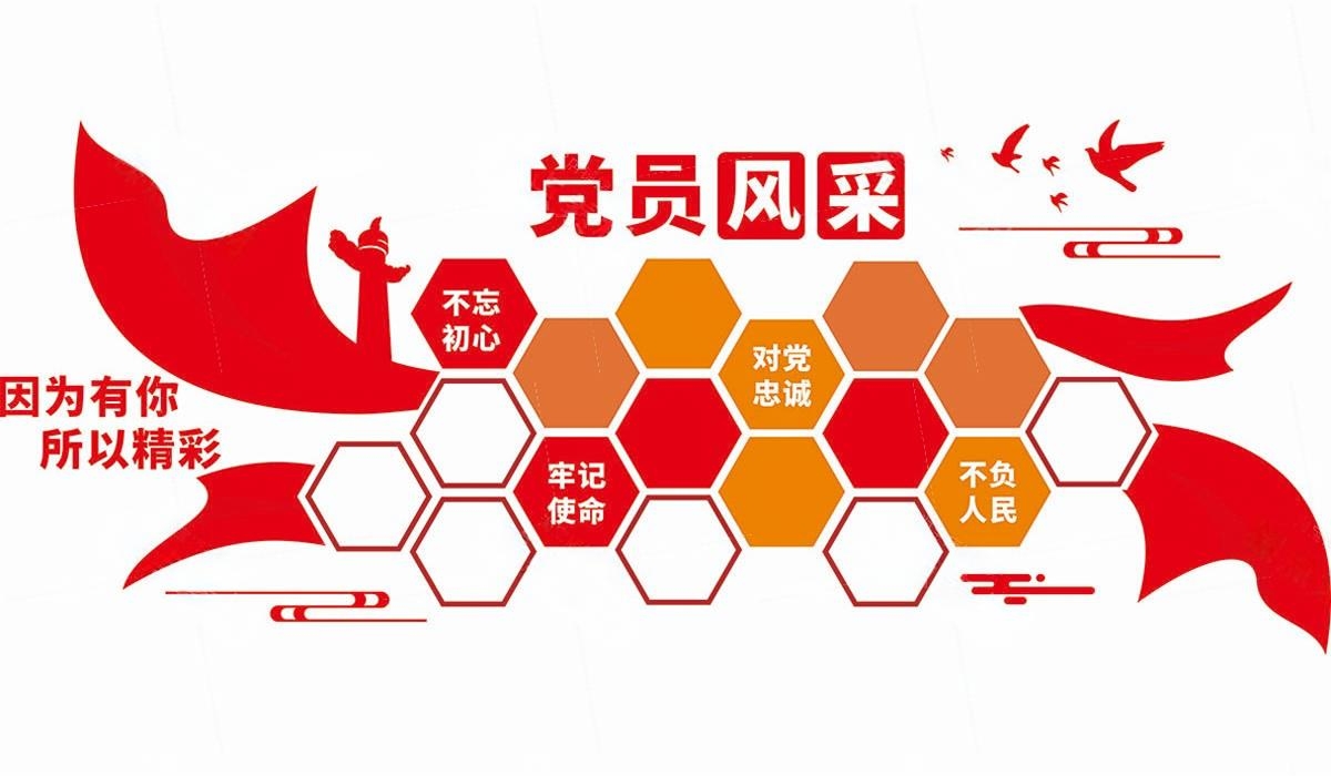 党员活动室党员风采照片文化墙 (21)