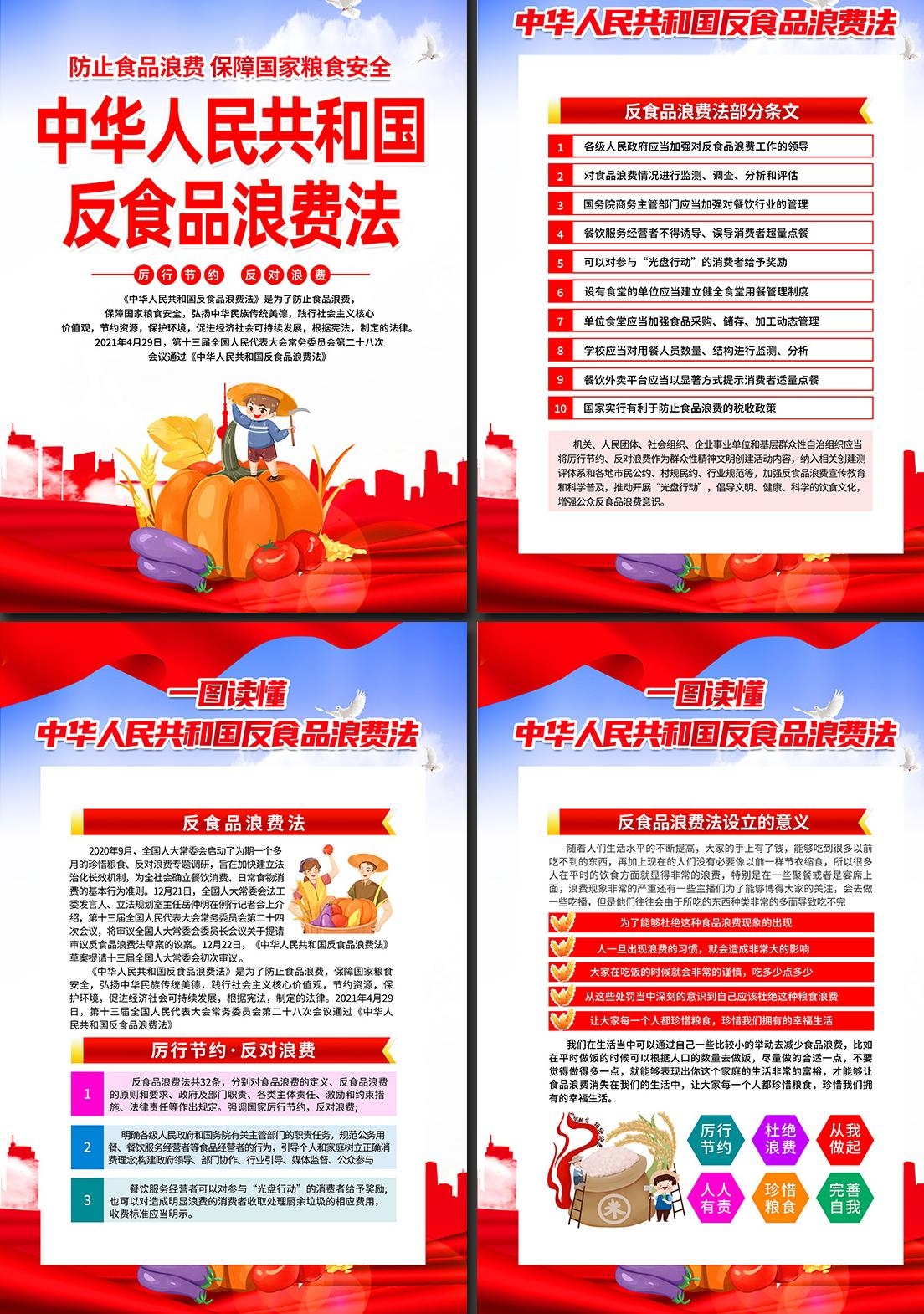 反食品浪费法宣传海报套图 (2)