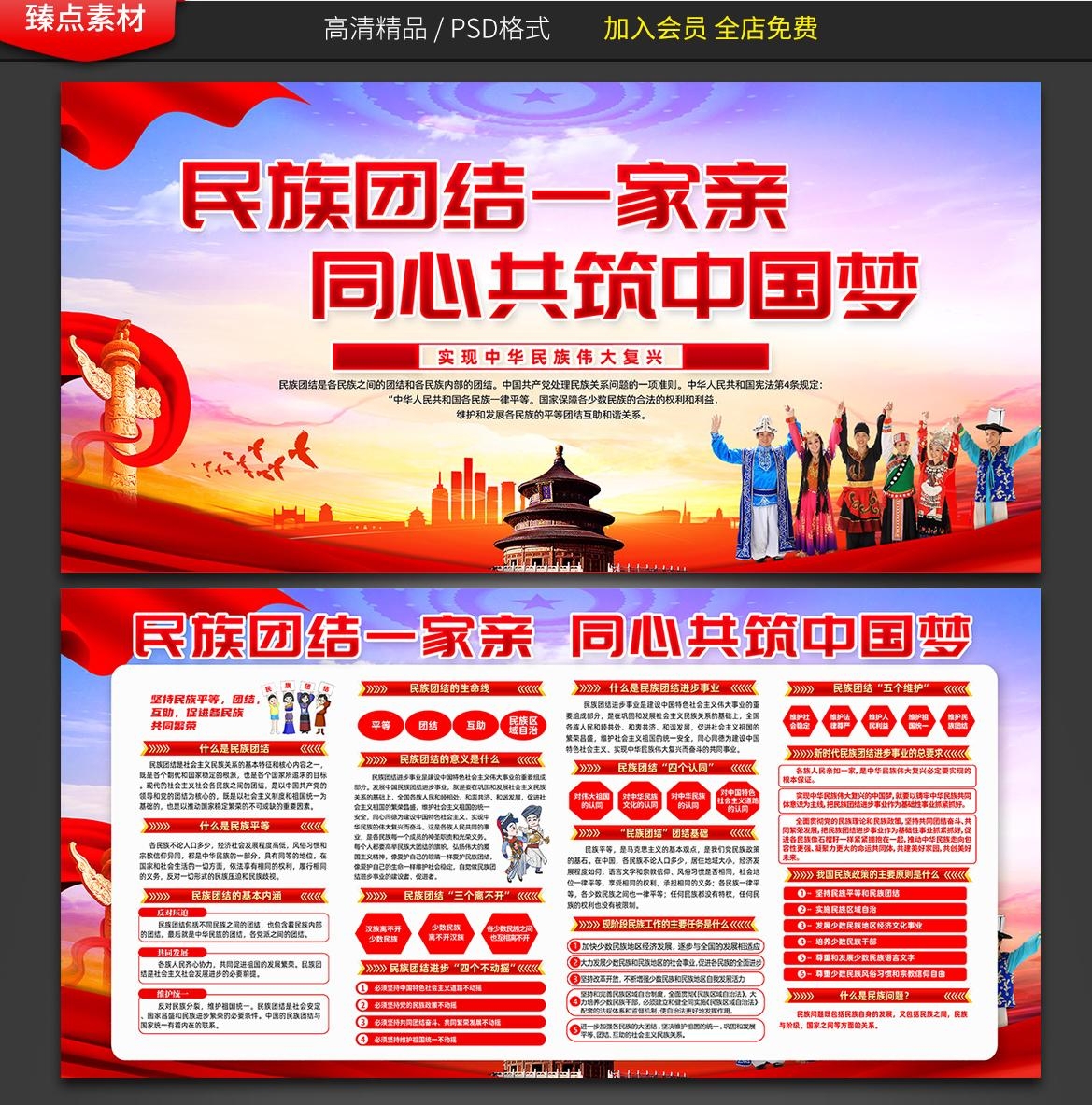 民族团结一家亲展板宣传栏 (16)