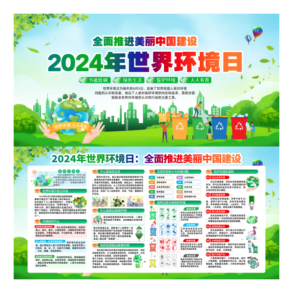 2024年世界环境日展板海报宣传栏六五环境日图片素材3
