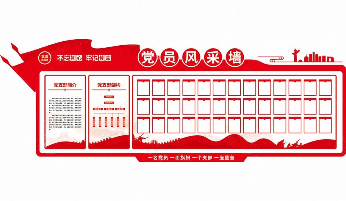 党员活动室党员风采照片文化墙 (54)