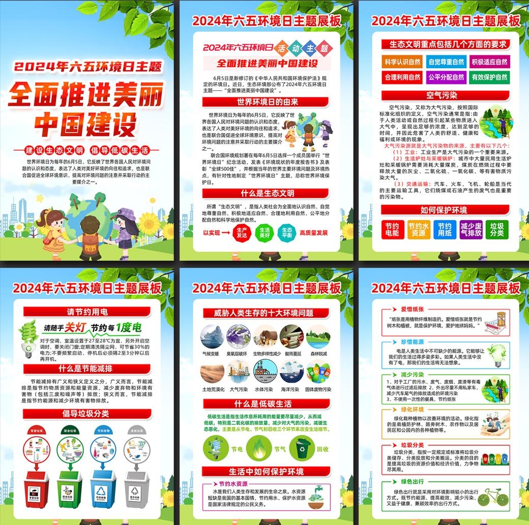 2024年世界环境日展板六五环境日海报挂画 (5)