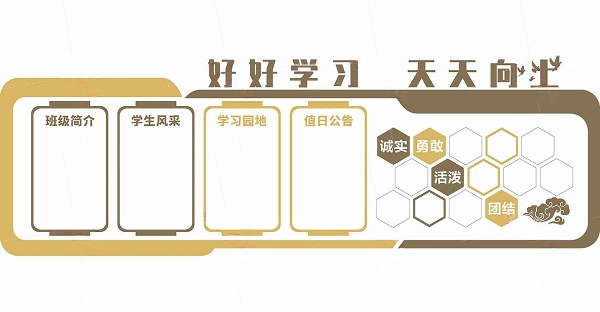 学校校园班级学习园地文化墙 (24)