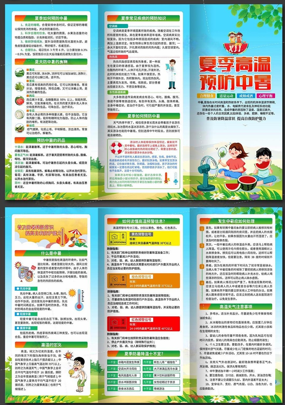夏季防暑降温安全知识健康教育三折页 (1)