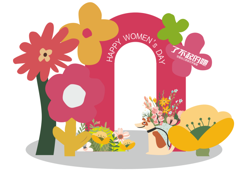 春季春日花朵鲜艳元素美陈门头拱门物料 (113)