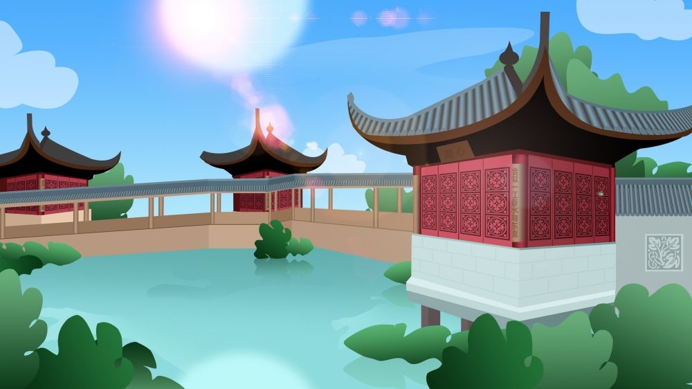 古建筑中国风国潮城市海报插画扁平印象地标 (74)