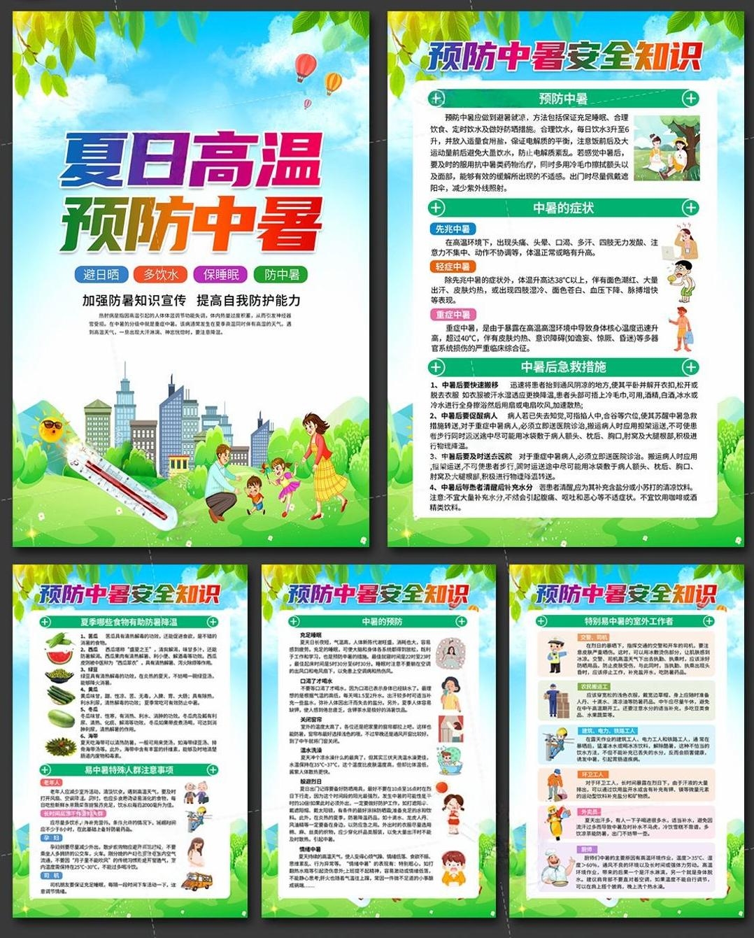 夏季防暑降温健康教育海报挂画 (3)