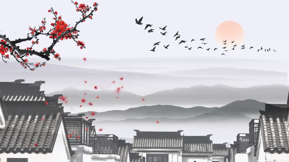 古建筑中国风国潮城市海报插画扁平印象地标 (8)