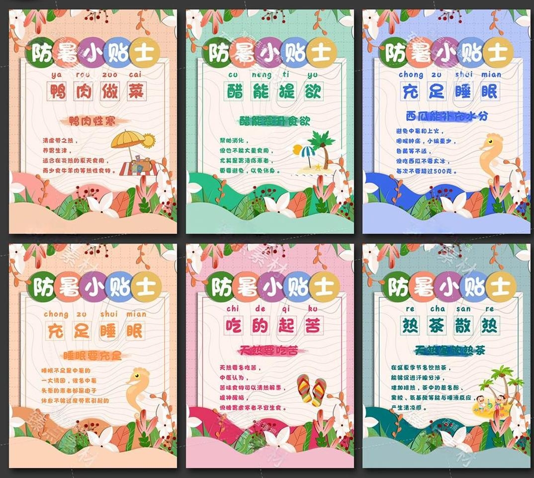 夏季防暑降温健康教育海报挂画 (1)