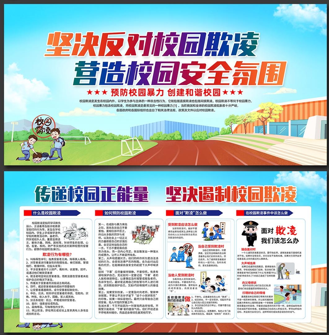 预防反对校园欺凌暴力展板宣传栏 (12)
