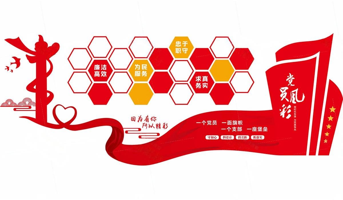 党员活动室党员风采照片文化墙 (23)
