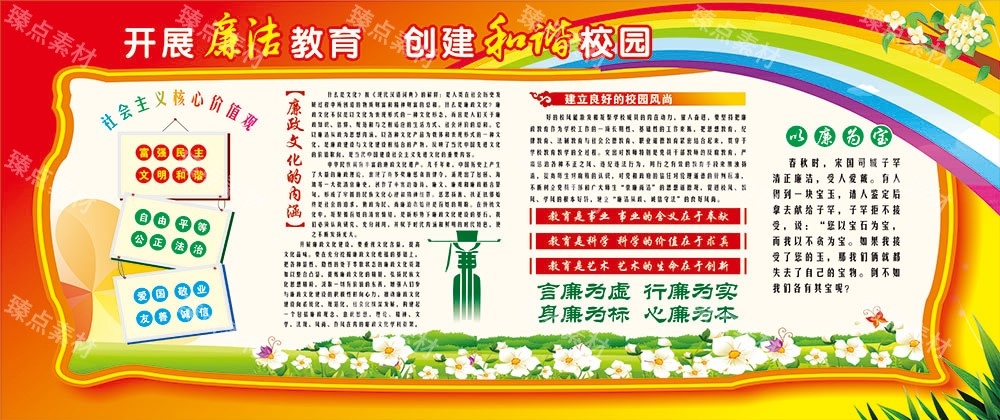 创清廉学校文化进校园宣传栏展板 (10)