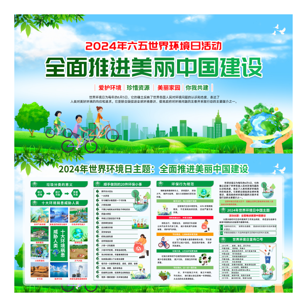 2024年世界环境日展板海报宣传栏六五环境日图片素材5