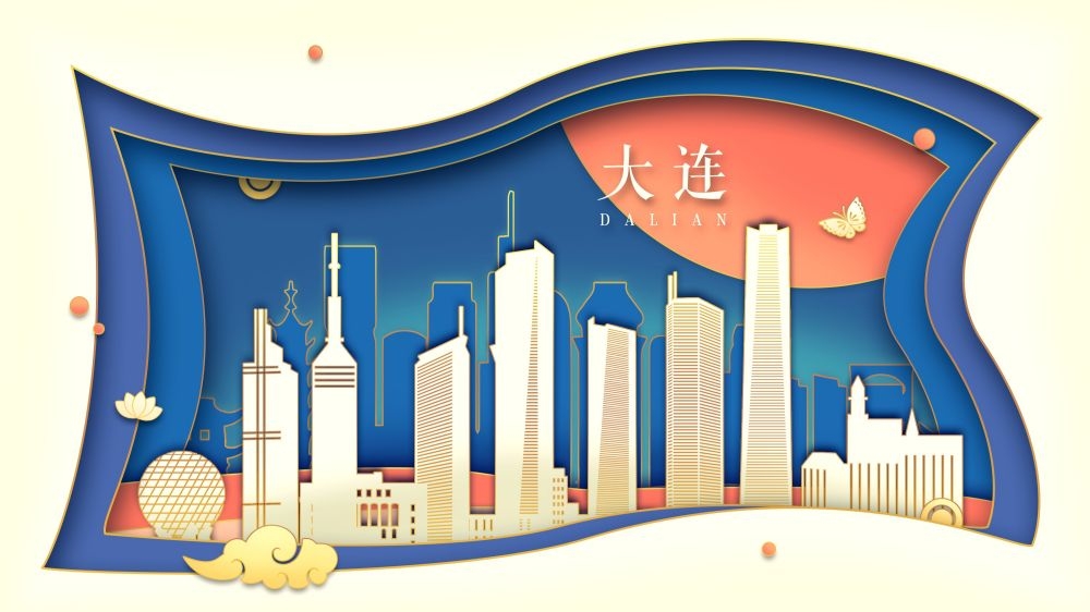 城市印象建筑插画海报风景模版
