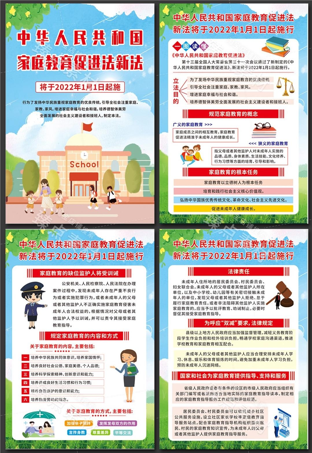 家庭教育促进法海报挂画 (6)