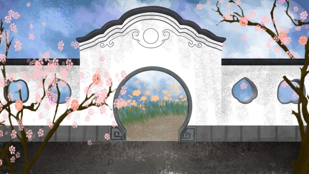 古建筑中国风国潮城市海报插画扁平印象地标 (87)