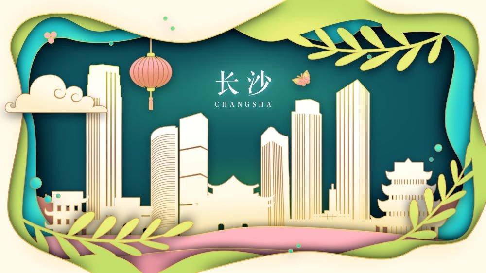 城市印象建筑插画海报风景模版 (12)