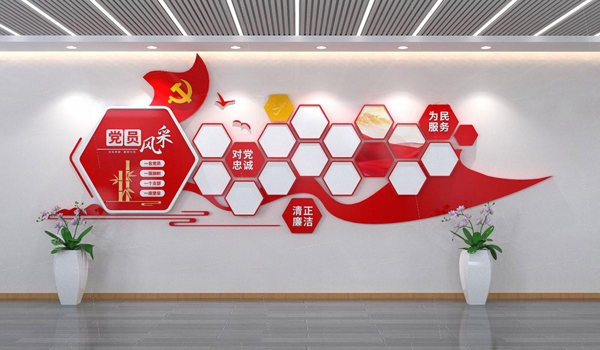 党员活动室党员风采照片文化墙 (13)
