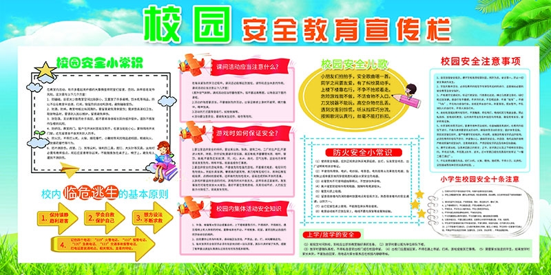 校园安全知识宣传栏展板 (3)