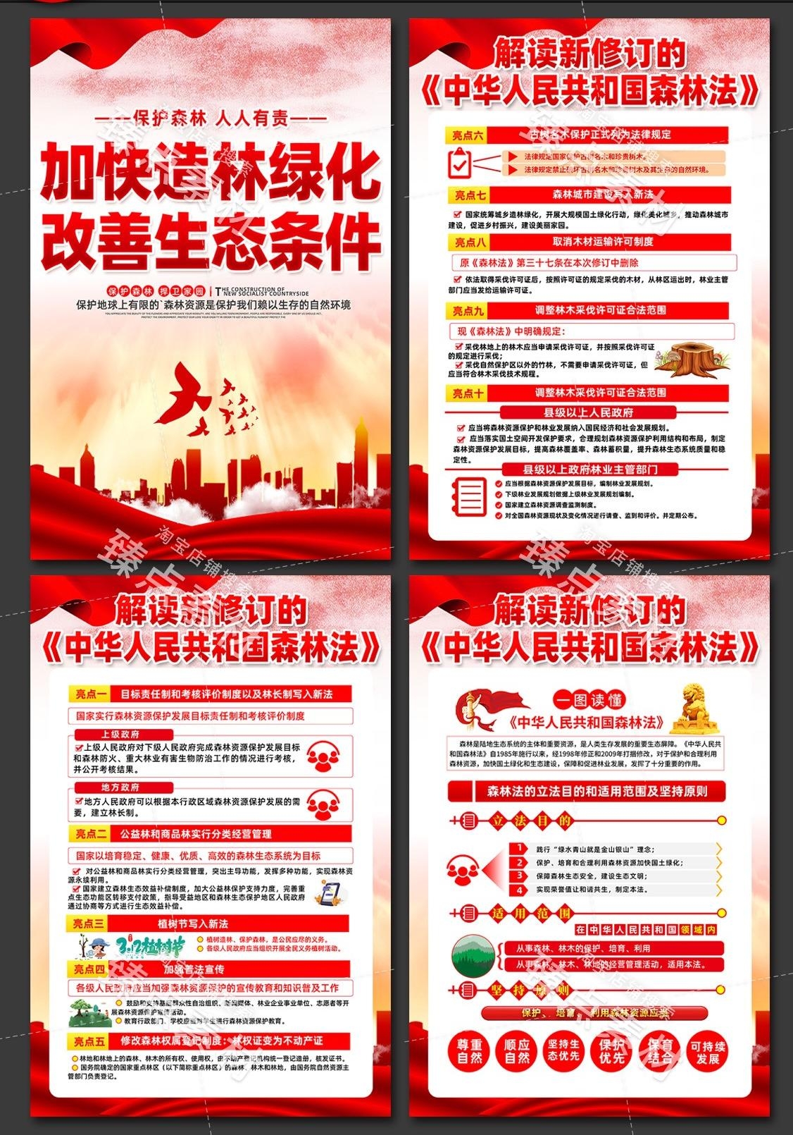 中华人民共和国森林法海报挂画 (3)