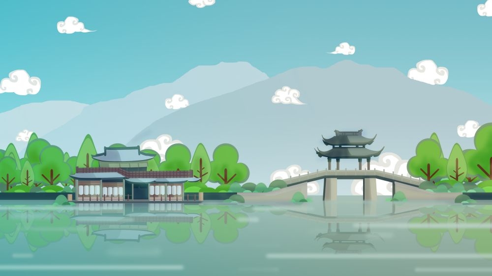 古建筑中国风国潮城市海报插画扁平印象地标 (5)