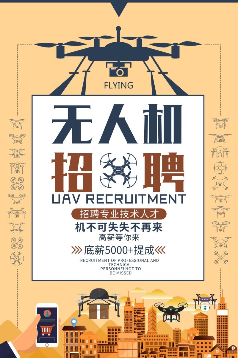 无人机技术无人驾驶遥控飞机宣传海报