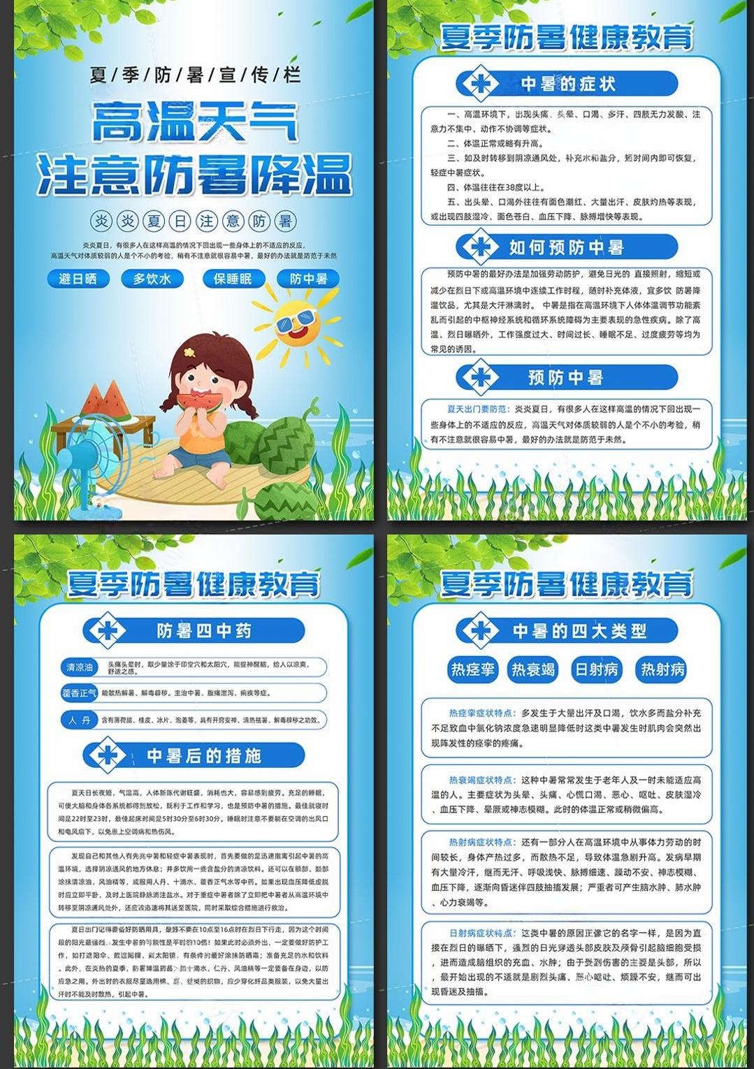 夏季防暑降温健康教育海报挂画 (2)
