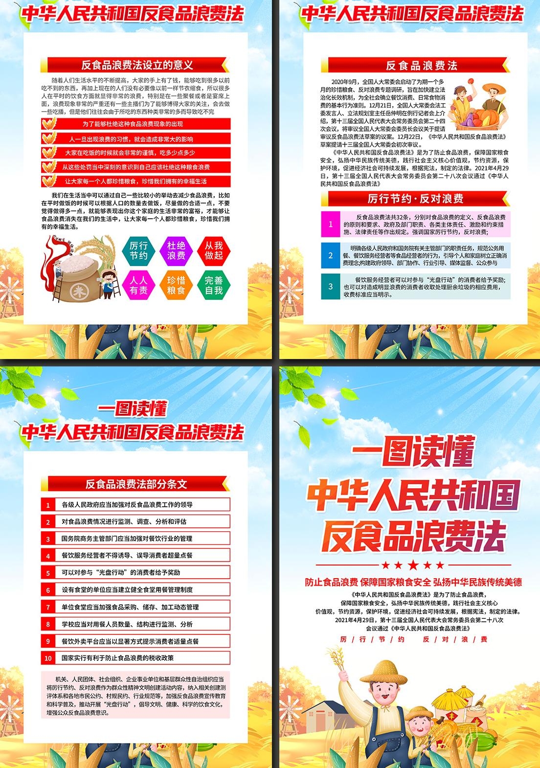 反食品浪费法宣传海报套图 (1)