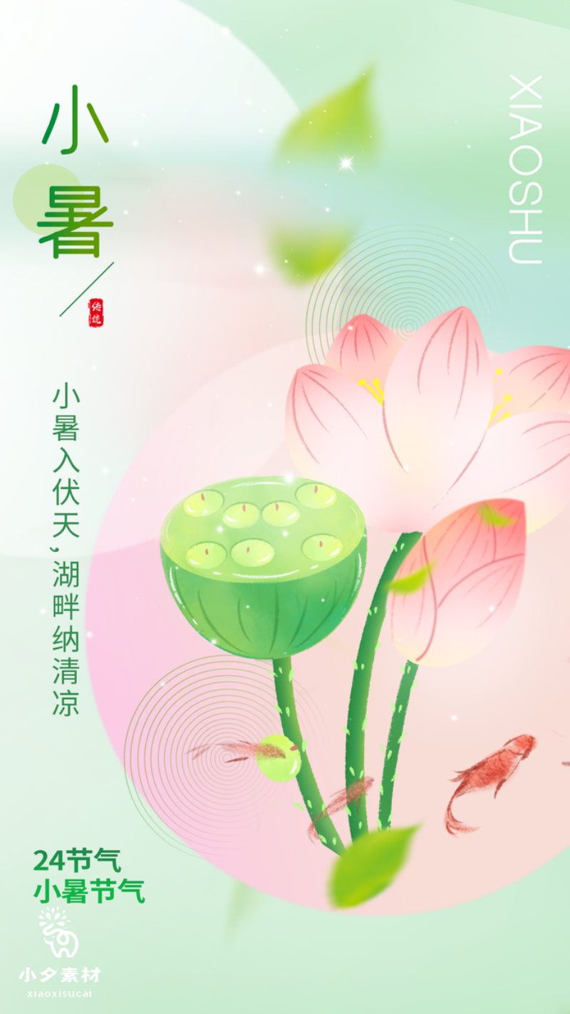 小暑节气海报易拉宝展架26