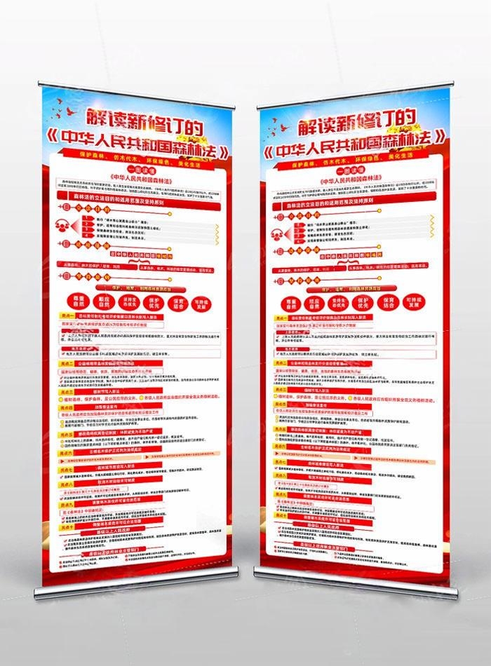中华人民共和国森林法易拉宝展架 (4)