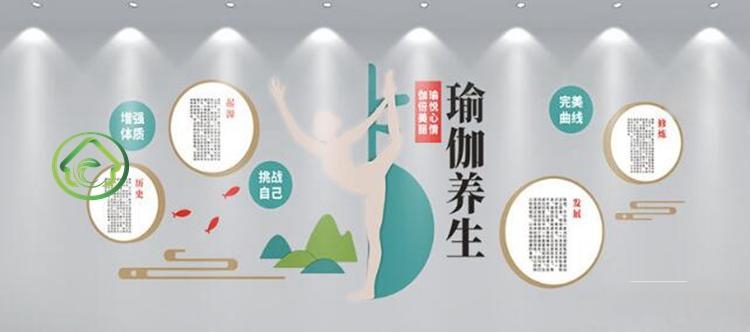瑜伽培训班教室背景形象文化墙 (18)