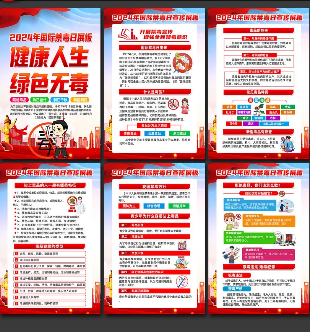 2024年国际禁毒日海报挂画 (1)