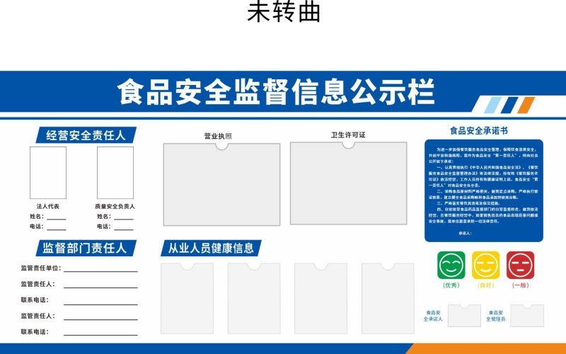 蓝色食品安全监督信息公示栏展板