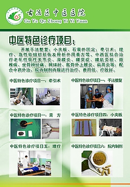 中医医院诊疗项目展板海报