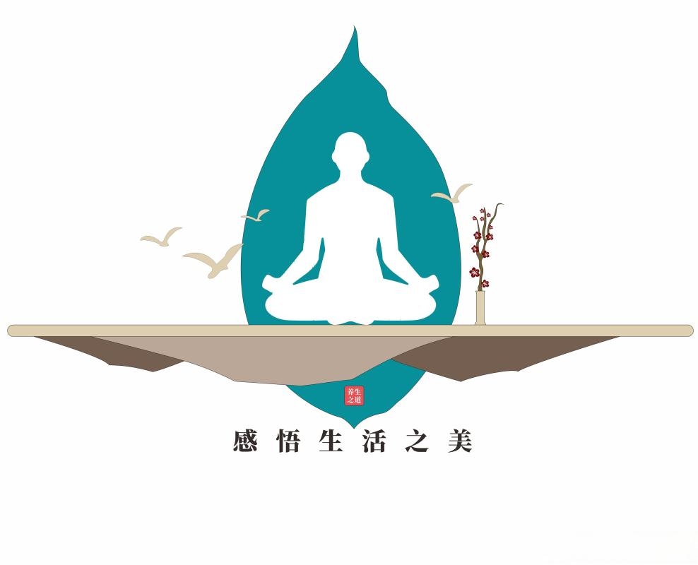 感悟生活之美瑜伽养生口号瑜伽舞蹈室文化墙