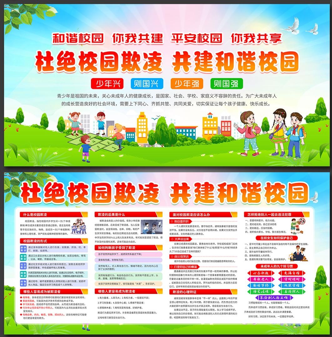 预防反对校园欺凌暴力展板宣传栏 (10)
