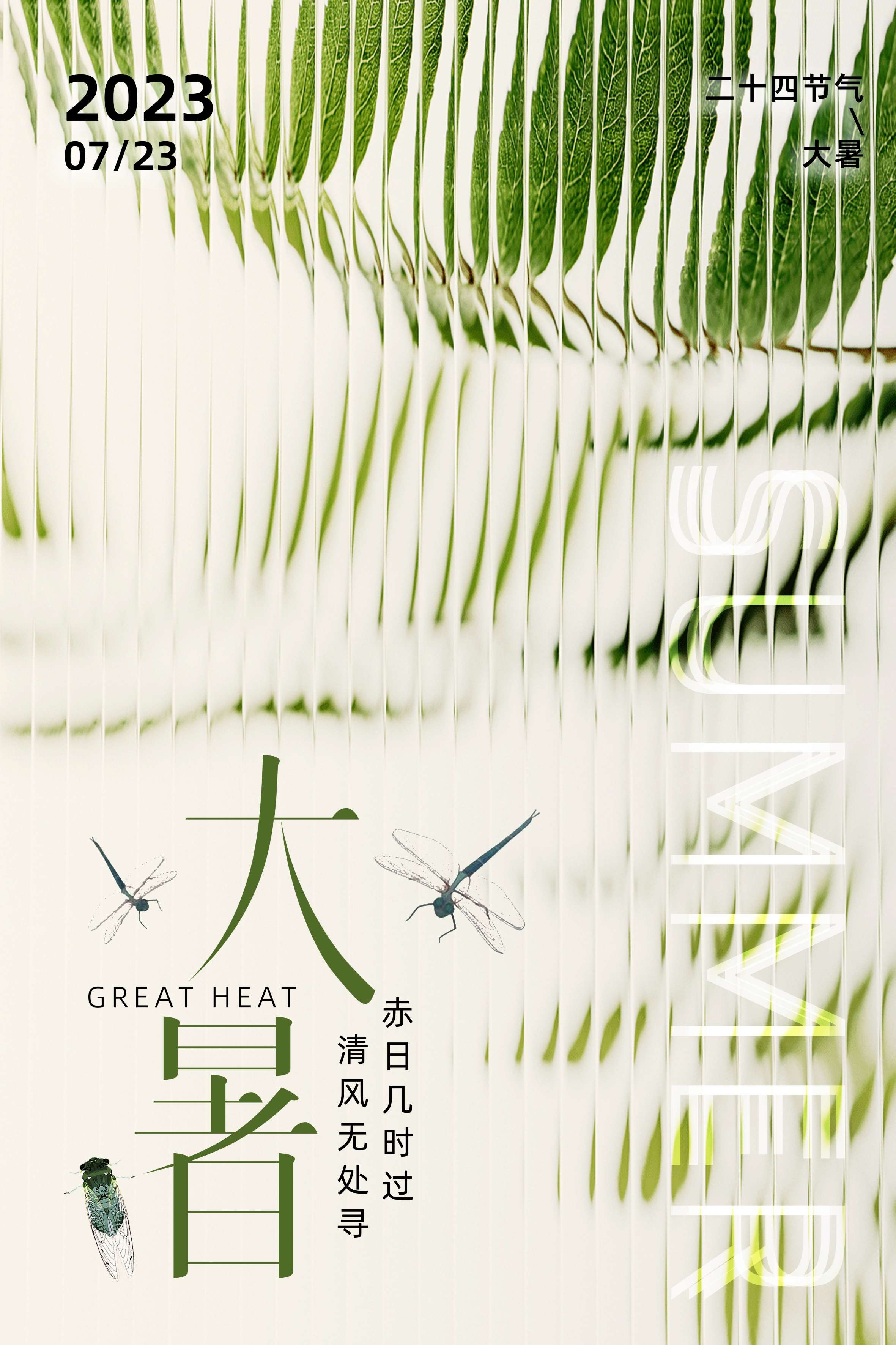24节气二十四大暑节气夏日简约传统活动宣传海报素材PSD设计99