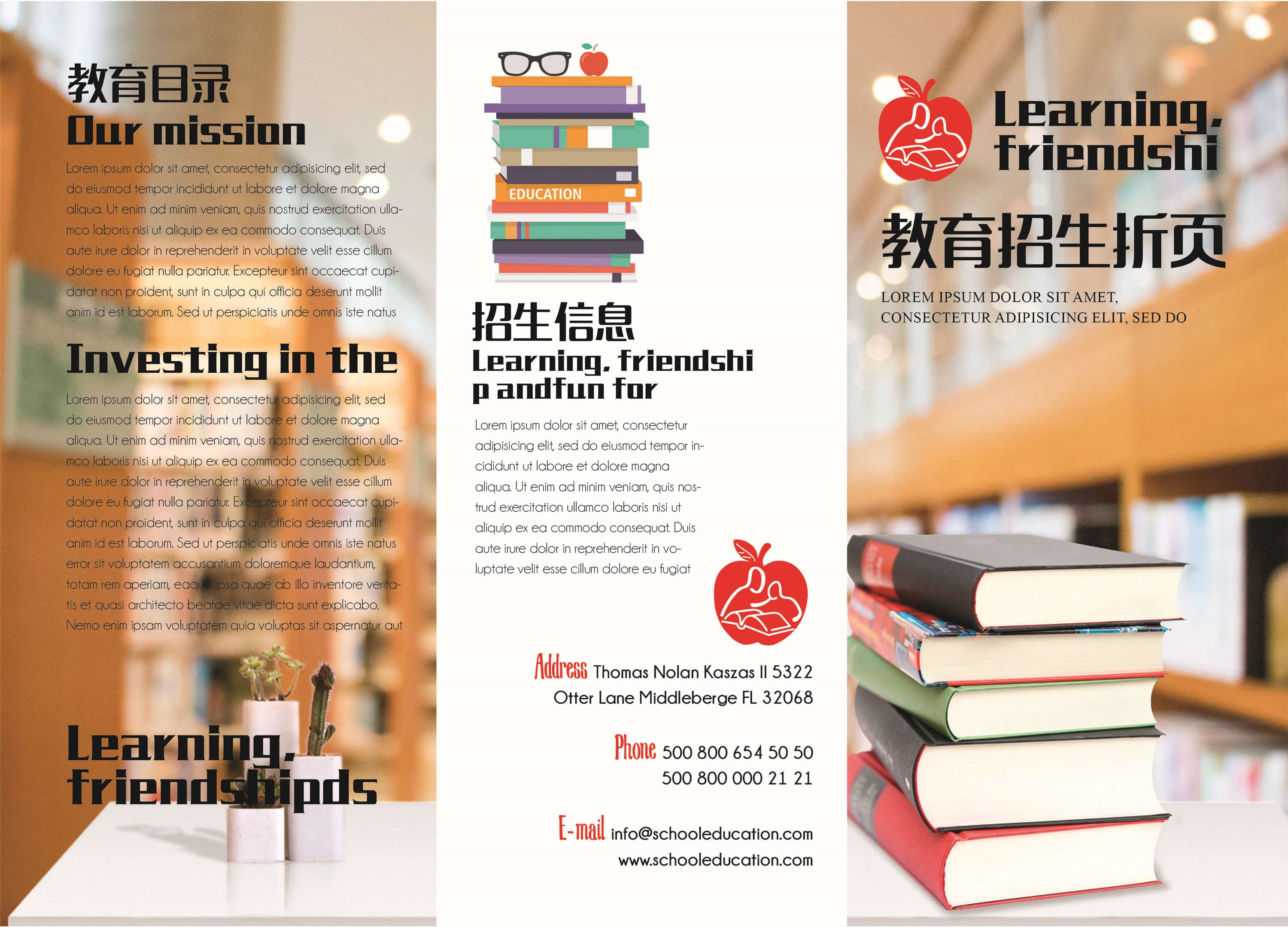 幼儿园中小学大学教师理念学院招生简章三折页99