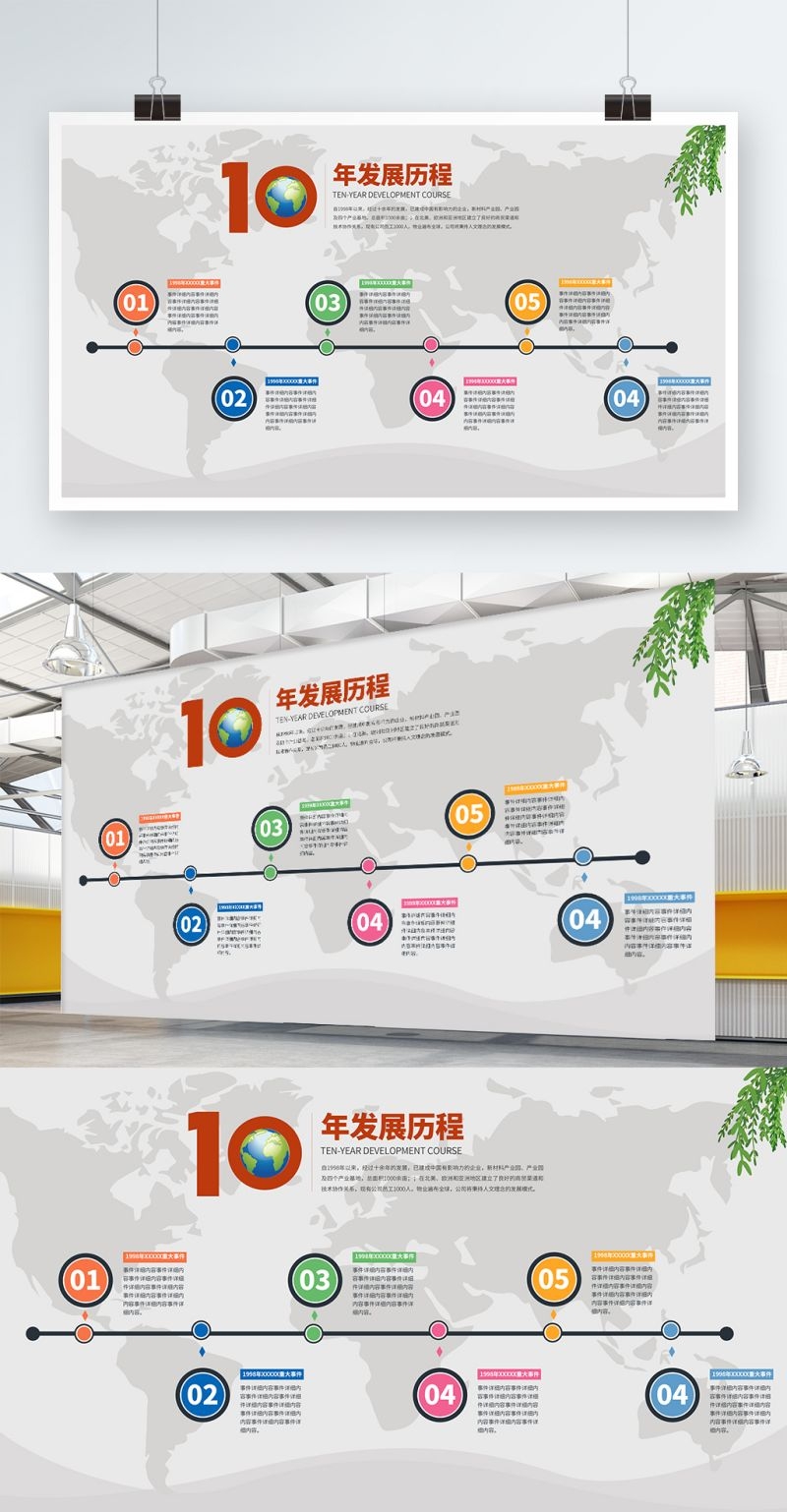 高端企业公司发展历程展板时间轴大事件文化墙16