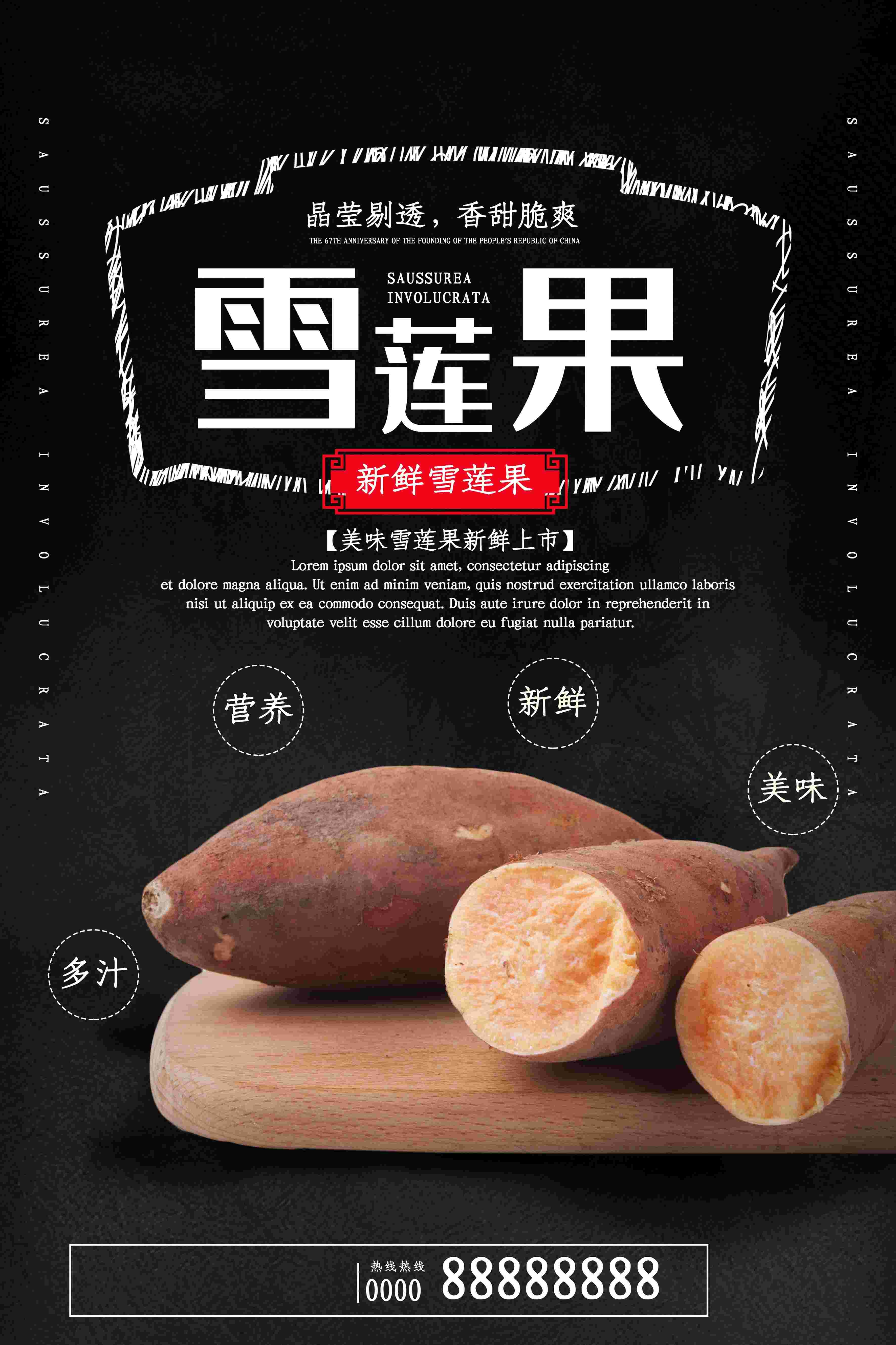 餐饮美食PSD海报模板天山雪莲雪莲果果蔬促销宣传单广告设计素3