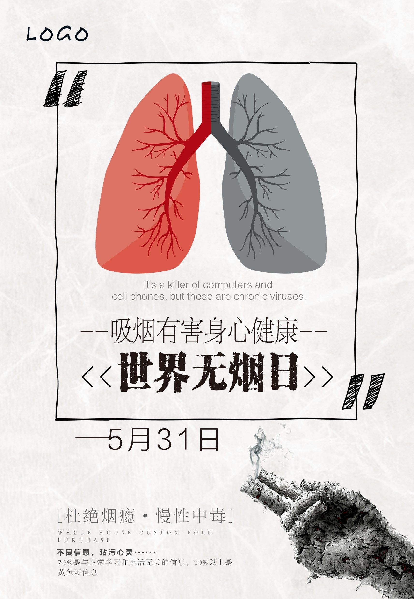 健康公益PSD海报模板世界无烟日禁止吸烟促销宣传单广告设计素11