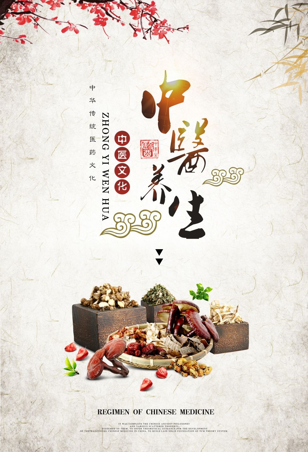 中药养生保健针灸理疗医院药房中医文化宣传挂画海报展板素材 (110)