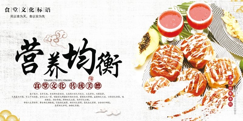 食堂餐馆饭店节约粮食光盘行动文化标语宣传海报展板模板 (22)
